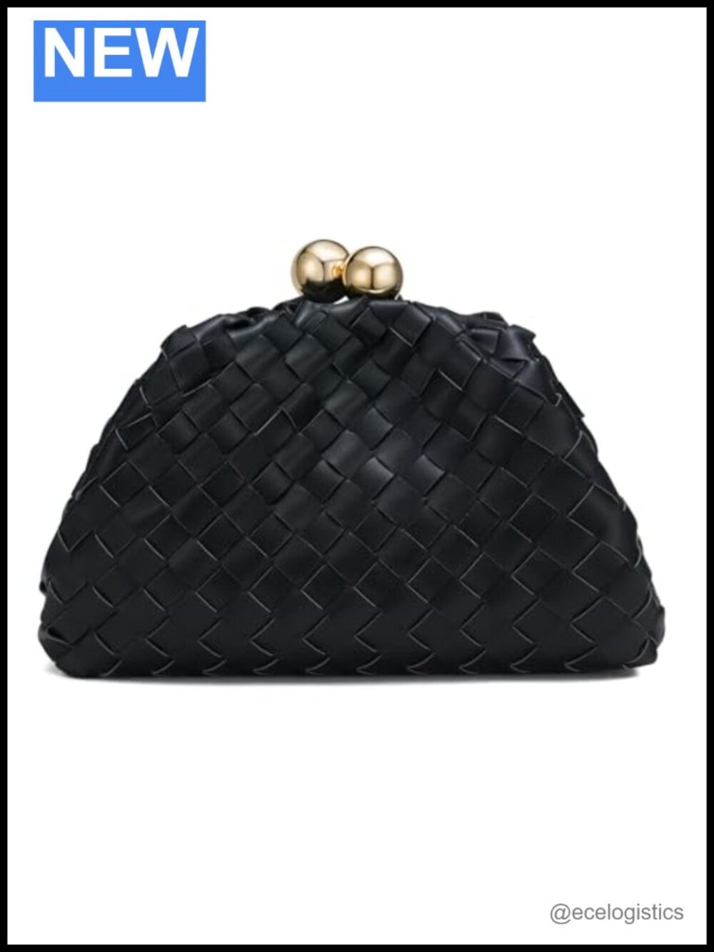 Glitter Clutch Purse with Detachable Chain Strap, Woven Vegan Leather Evening